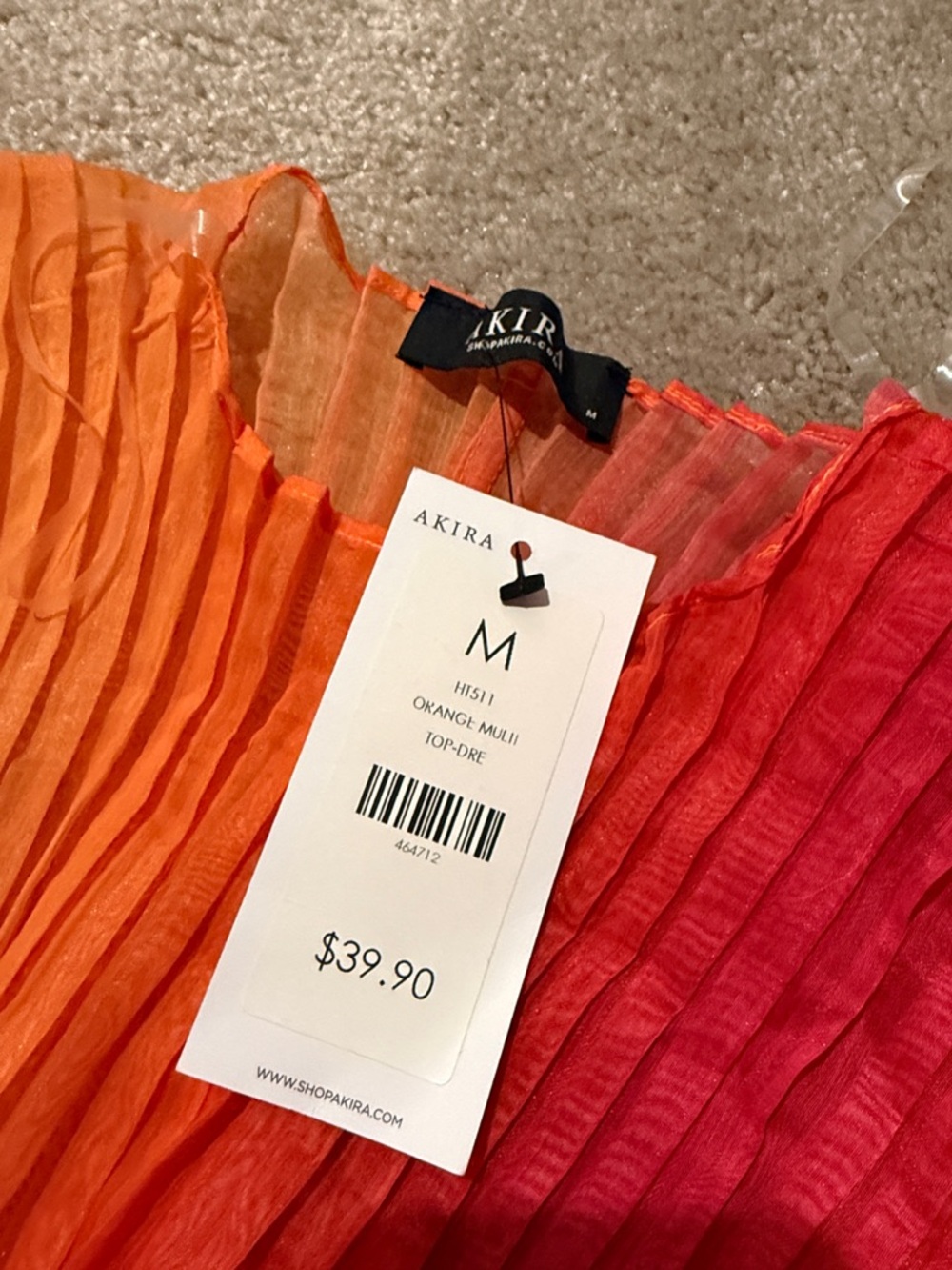 AKIRA Sunset Ombre Top and Wide-Leg Pants in Orange & Pink NWT Size M - Picture 10 of 10